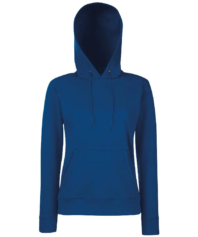 Navy - Women's Classic 80/20 hooded sweatshirt Hoodie with Rolled Sleeves Casual Relaxed