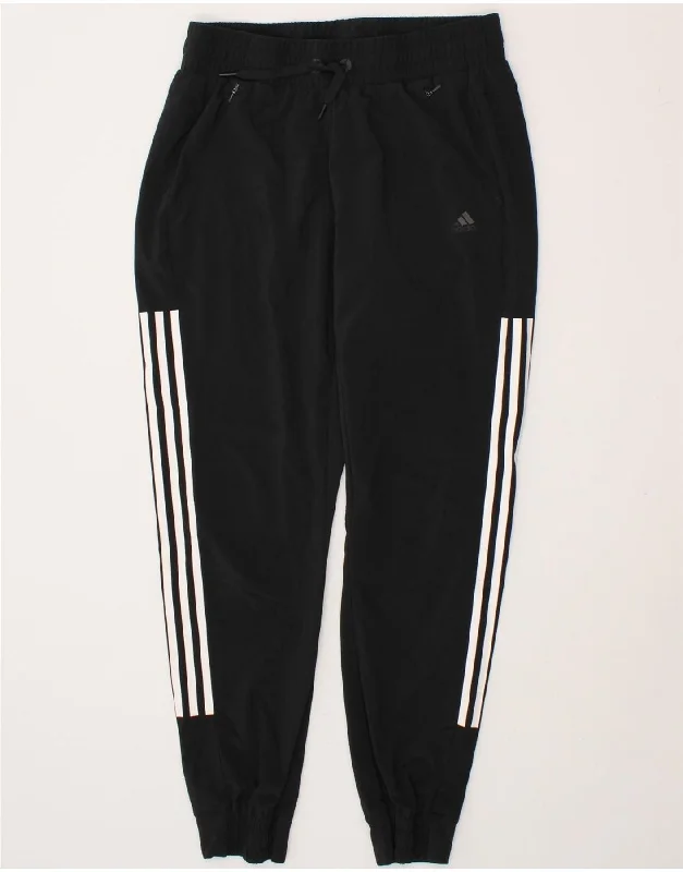 ADIDAS Womens Climalite Tracksuit Trousers Joggers UK 12/14 Medium  Black Trousers Winter Warm