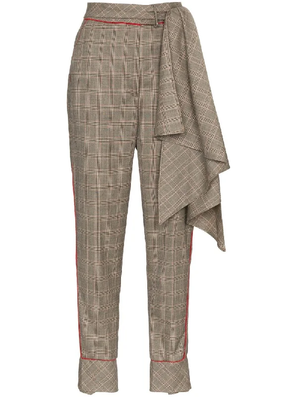 aesthetic grunge scarf belt wool trousers Trousers Silk Elegant