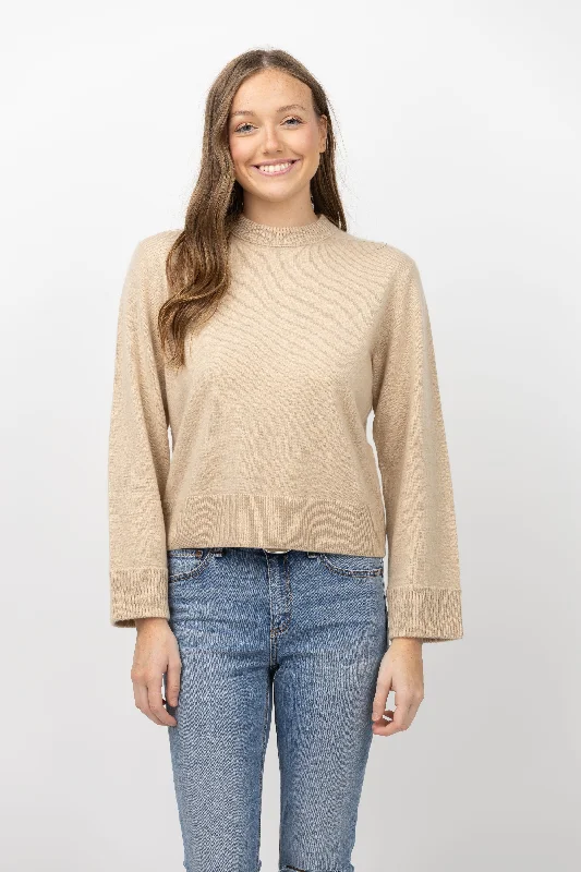 Simkhai Mckay Pullover in Sand Melange Kimono Neck Pullover