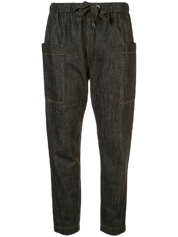 tapered denim style trousers Trousers Print Floral
