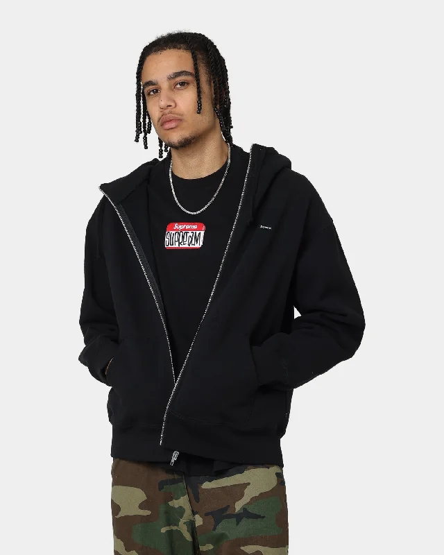 Supreme Box Facemask Zip Up Hooded Sweatshirt Black Hoodie with Hood Adjustable Protection