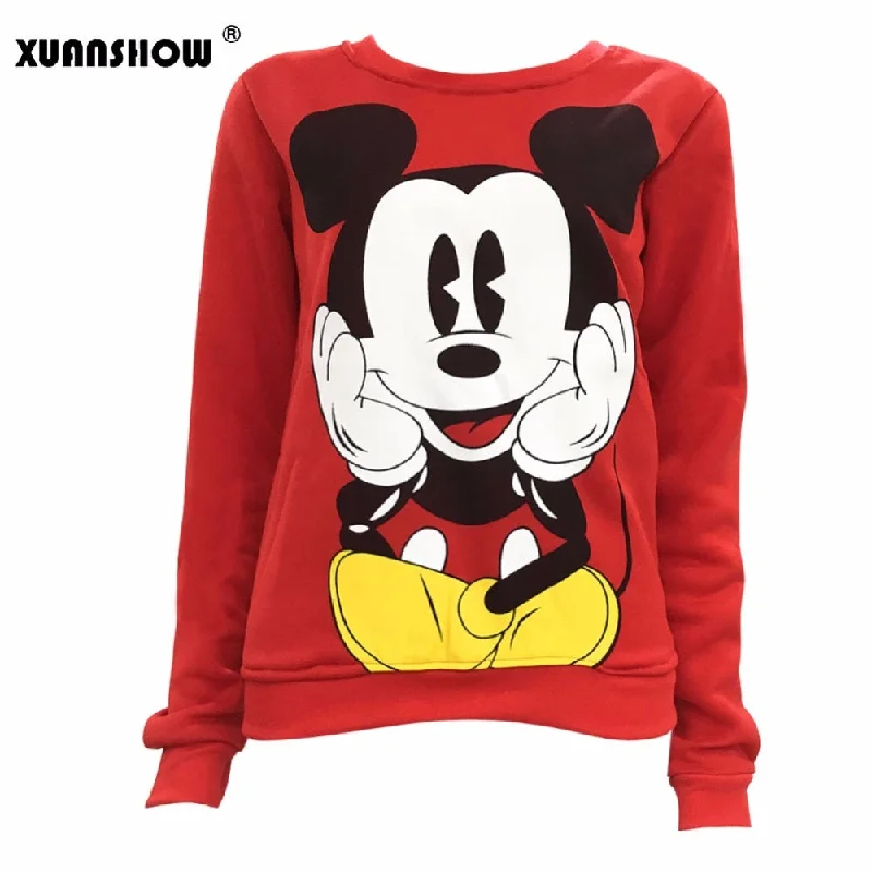 Hoodies Character Printed Casual Pullover Cute Jumpers Oversized Cozy Pullover