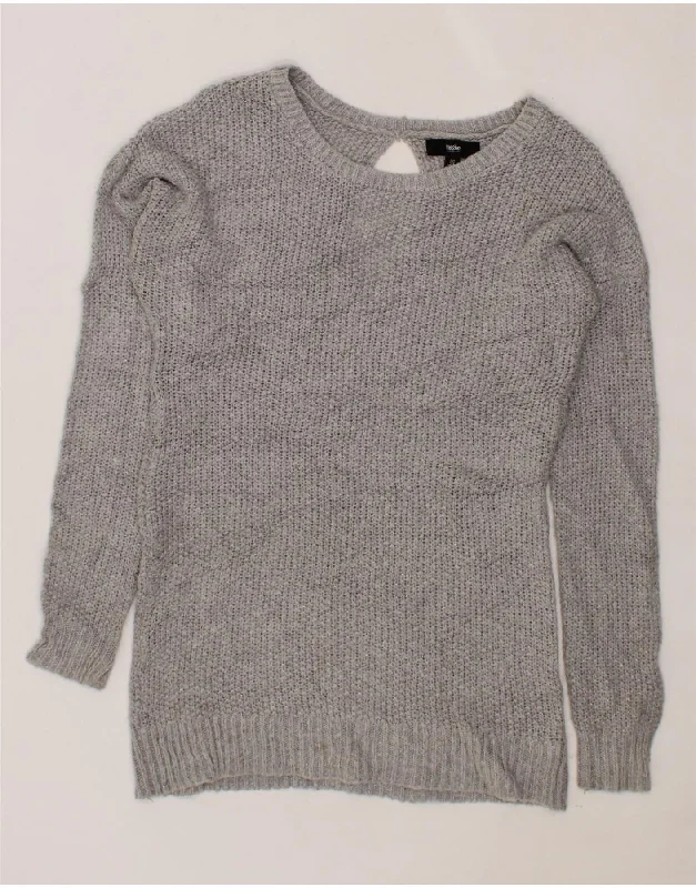 MOSSIMO Womens Boat Neck Jumper Sweater UK 14 Large Grey Acrylic Nylon Fabric Polyester Fabric Spandex Fabric
