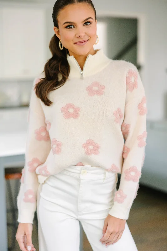 Just Be You Blush Pink Floral Sweater Plaid Sweater Polka Dot Checkered