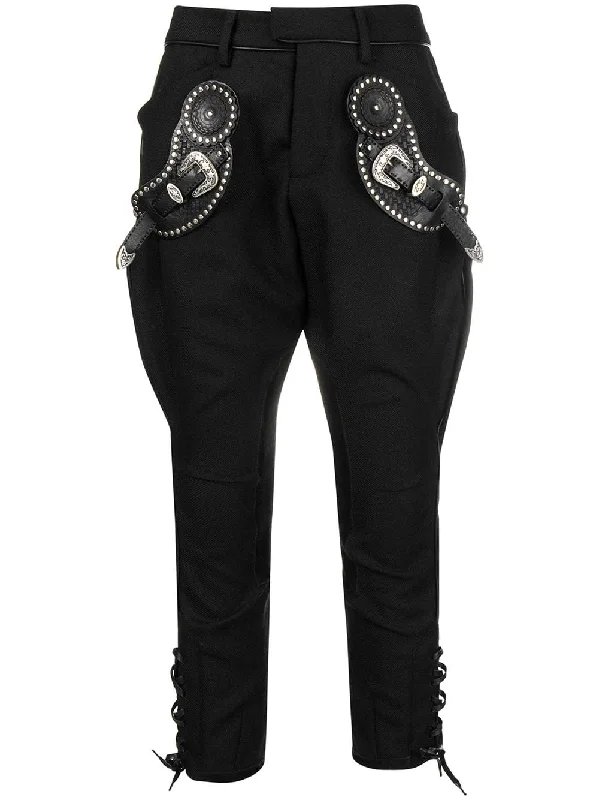buckle embellished trousers Trousers versatile functional