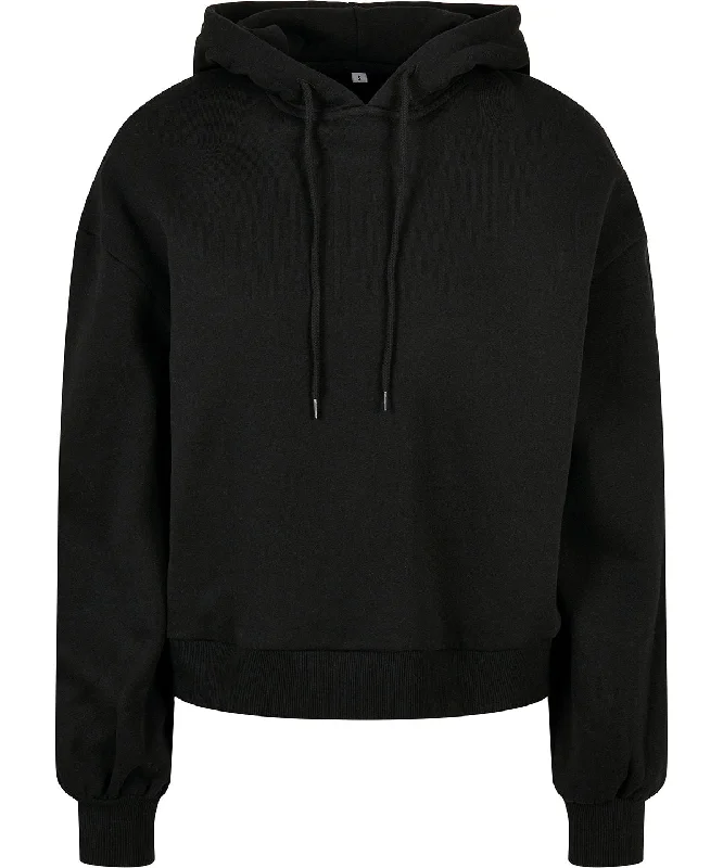 Black - Women's organic oversized hoodie Hoodie with Hem Contrast Bold Stylish