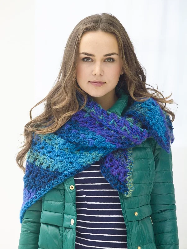 Easy Lace Triangle Shawl Pattern (Crochet) Classic Shawl with Tassels