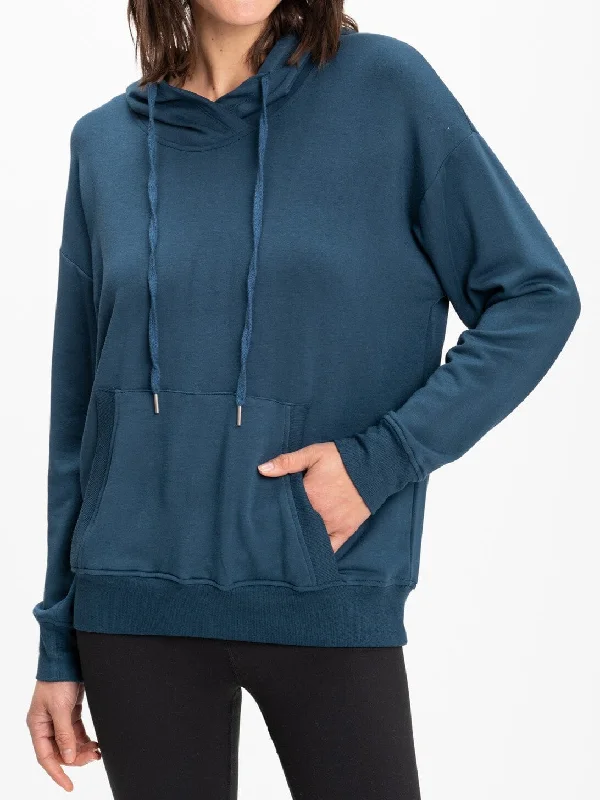 Madge Feather Fleece Pullover Hoodie Hoodie with Hem Ribbing Snug Secure