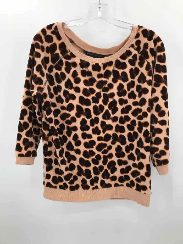 Pre-Owned Marc By Marc Jacobs Tan Size XS Printed Sweater Anti-Pilling Anti-Shrink Durable