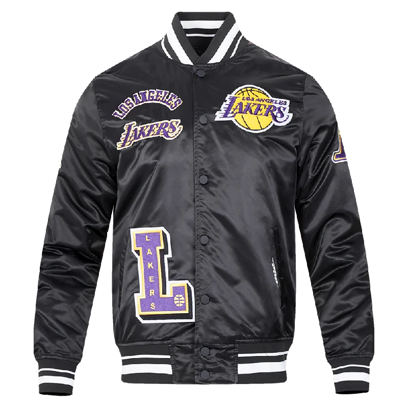 CHAMARRA DE SATÉN NBA LOS ANGELES LAKERS SUBLIMATED SATIN JACKET V-Neck Jacket Boat Neck Jacket Square Neck Jacket