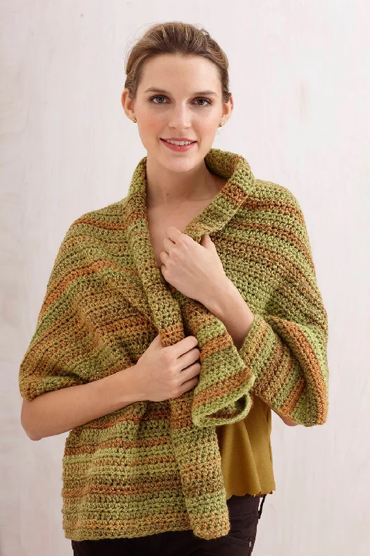 Caramel Tweed Shawl (Crochet) - Version 3 Comfortable Embroidered Shawl