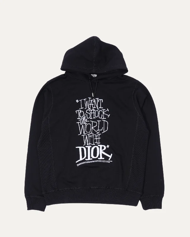 Stussy Shock The World Embroidered Hoodie Hoodie with Print Artistic Unique