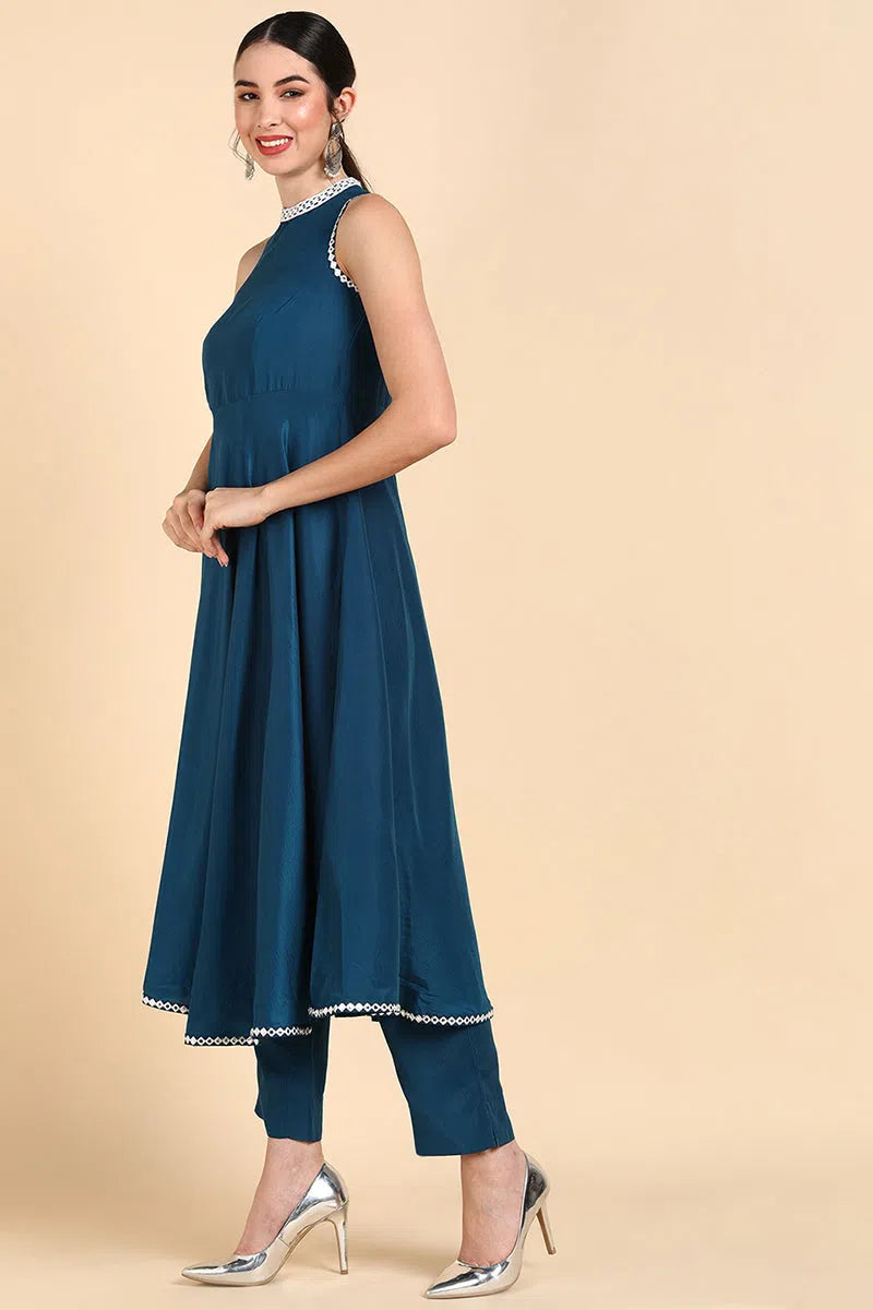 Ahika Poly Silk Solid Kurta Trousers With-PKSKD1398_XS Trousers Review Highly