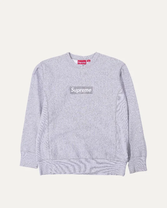 Box Logo Crewneck Sweatshirt Hoodie with Slit Hem Functional Movement