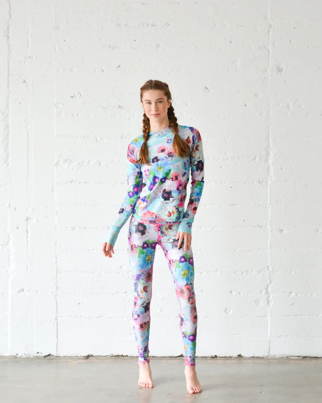 WOMEN'S PULLOVER RAGLAN - SEA POPPY BUDS Deep Neck Pullover
