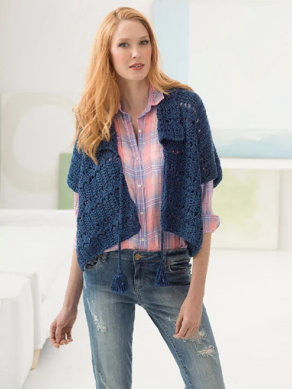 Shawl Collar Bolero (Crochet) Elegant Velvet Shawl Wrap