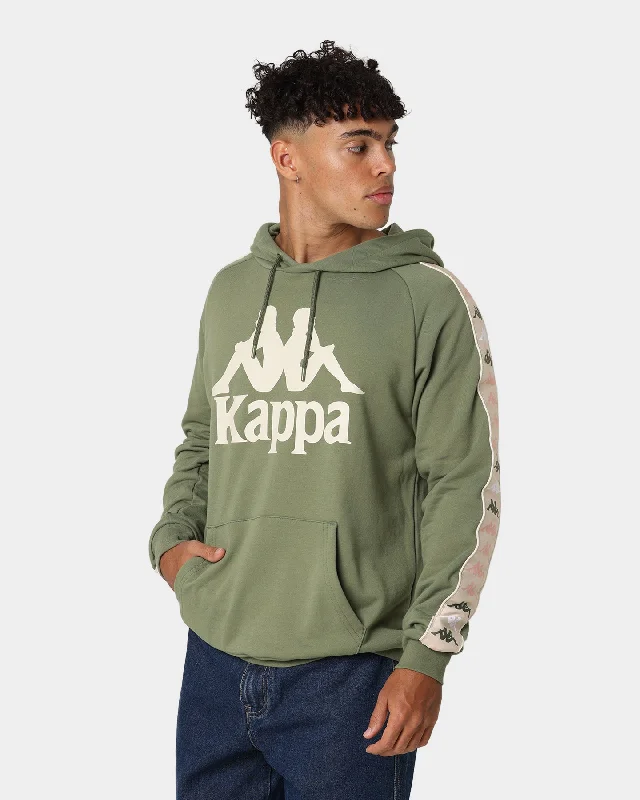 Kappa 222 Banda Hurtado 4 Hoodie Green Loden/Beige Hoodie with Set-In Sleeves Structured Classic