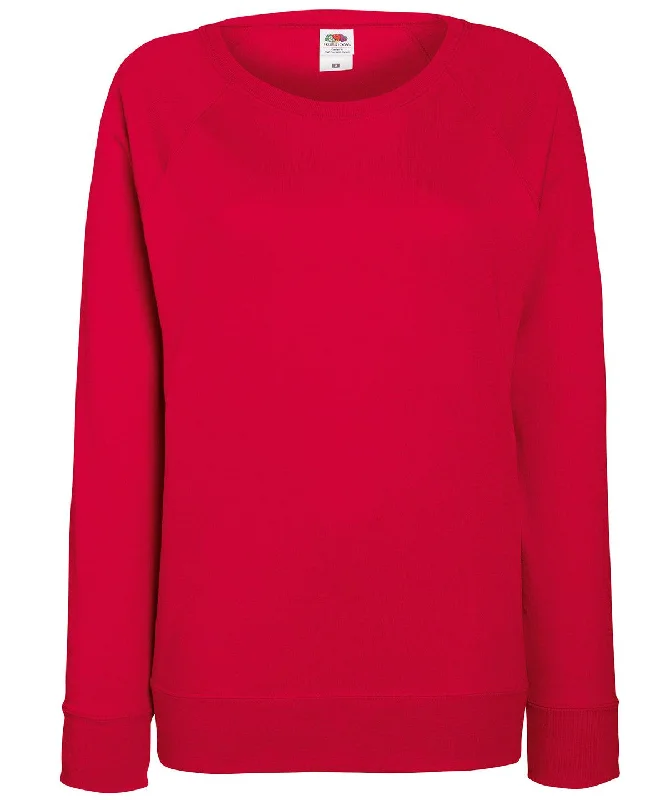 Red - Women's lightweight raglan sweatshirt Hoodie with Exposed Zipper Edgy Industrial