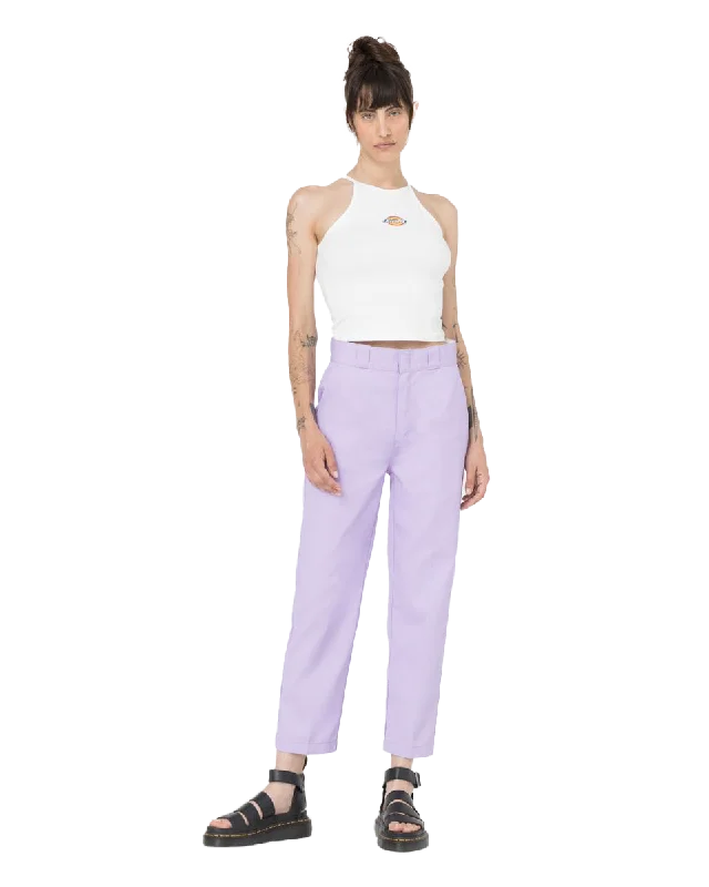 Phoenix Cropped Trousers in Purple Rose Trousers Designer Luxury