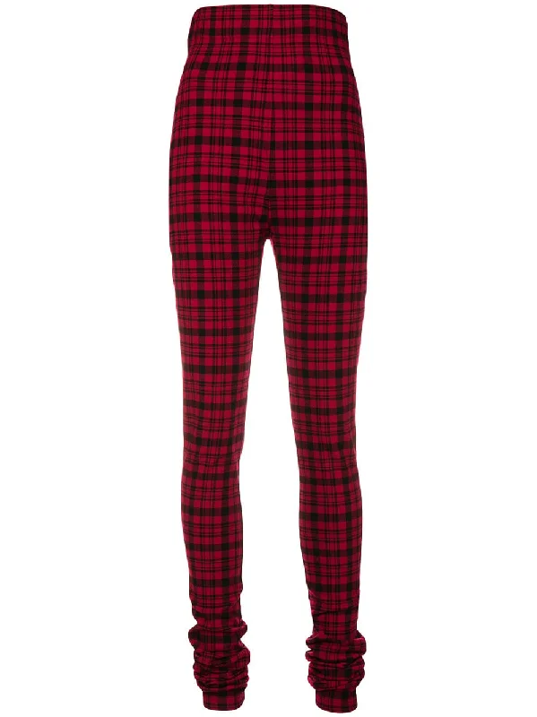 checked high-waist trousers Trousers Bootcut Casual
