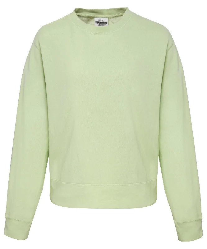 Celadon - Women's crew neck sweatshirt Hoodie with Hem Ribbing Snug Secure