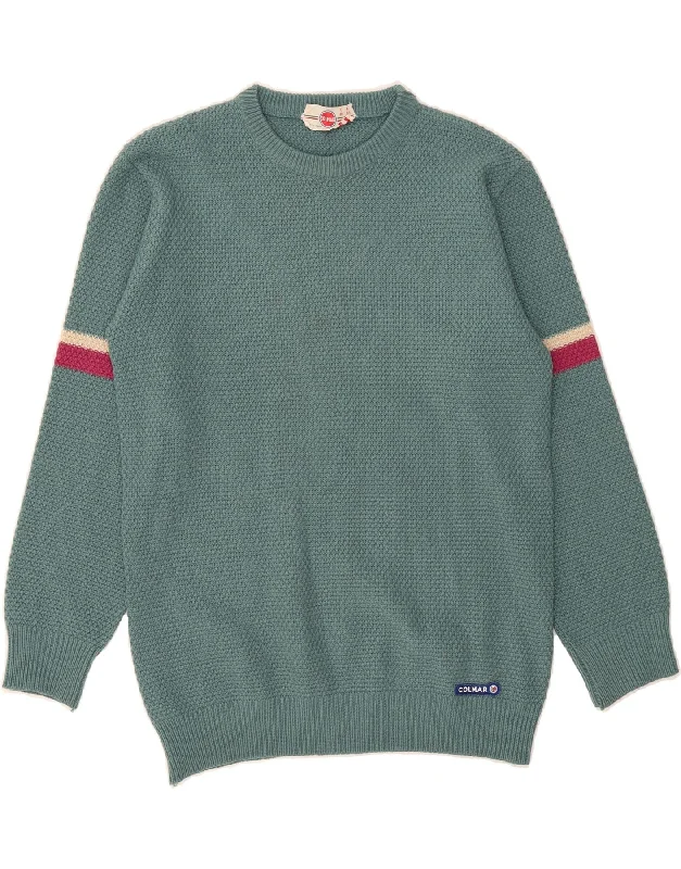 COLMAR Womens Crew Neck Jumper Sweater IT 48 XL Green Acrylic Long Sweater Short Sweater Cropped Sweater