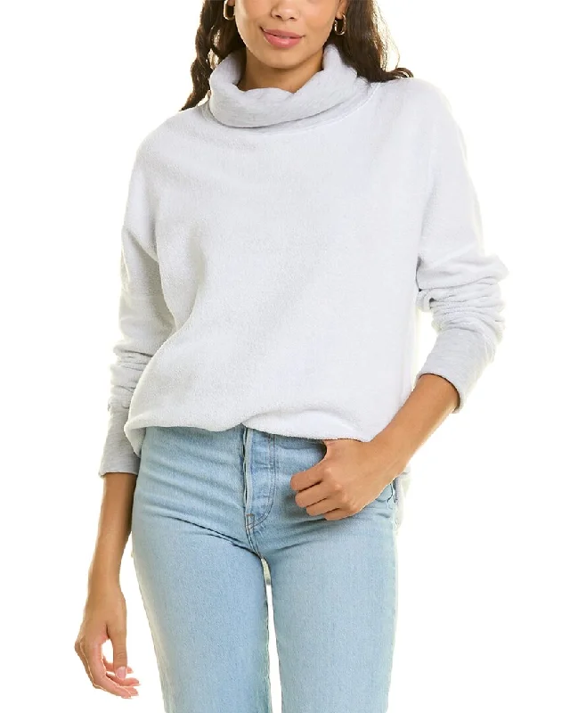 Michael Stars Meadow Reversible Turtleneck Pullover Batwing Sleeve Top