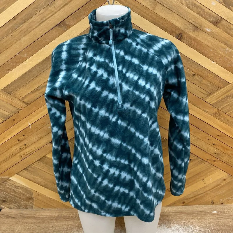 Eddie Bauer - Women's 1/4-Zip Pullover Fleece - MSRP $85: Blue / Green-women-MD Boat Neck Sweater