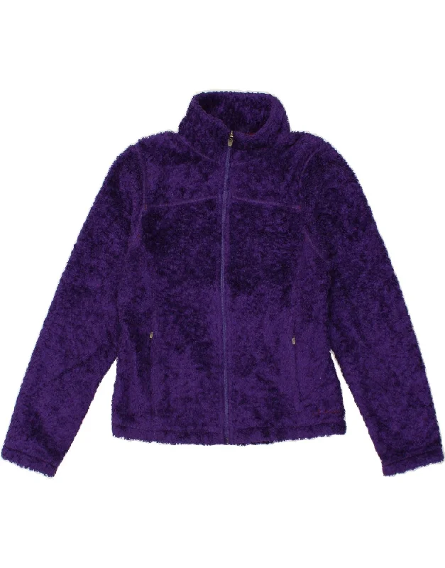 L.L.BEAN Womens Fleece Jacket UK 12 Medium Purple Polyester Fitted Jacket Loose Jacket Oversized Jacket