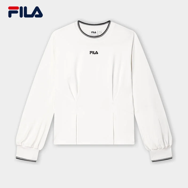 FILA CORE LIFESTYLE EMERALD LE GRAND PALAIS PARIS Women Pullover Sweater (White) Bell Sleeve Stylish