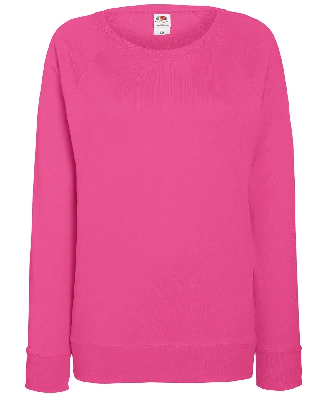 Fuchsia - Women's lightweight raglan sweatshirt Hoodie with Magnetic Closure Innovative Modern