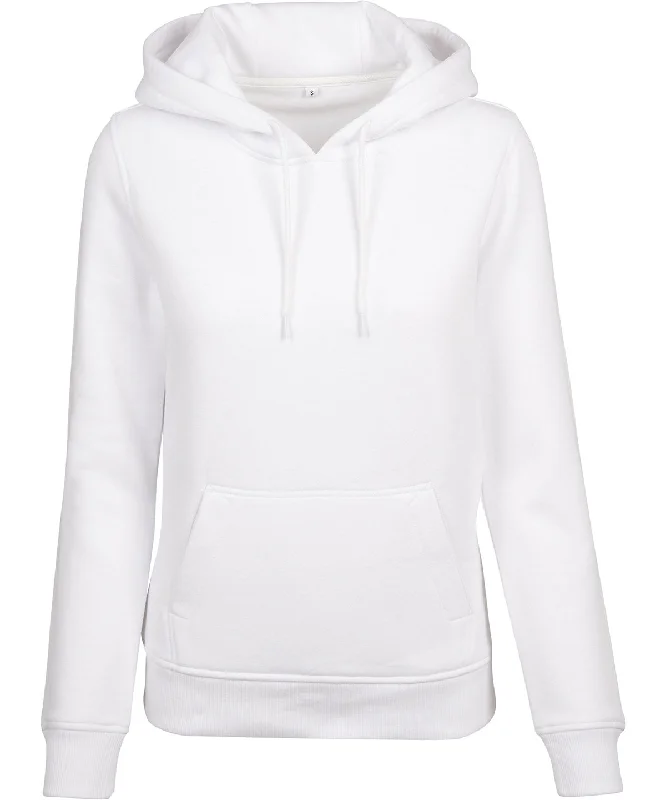 White - Women's organic hoodie Hoodie with Hem Frayed Vintage Worn