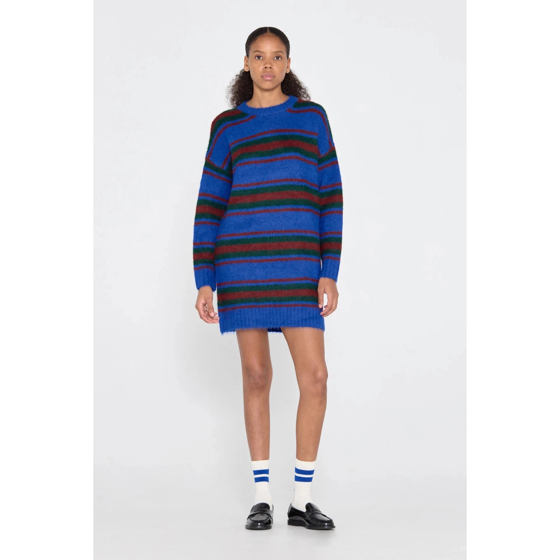 The Tiny Big Sister - Luca striped sweater dress - ultramarine Spandex Rayon Corduroy