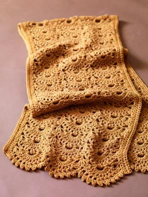 Sweet Scallops Shawl Pattern (Crochet) Warm Knit Shawl Scarf