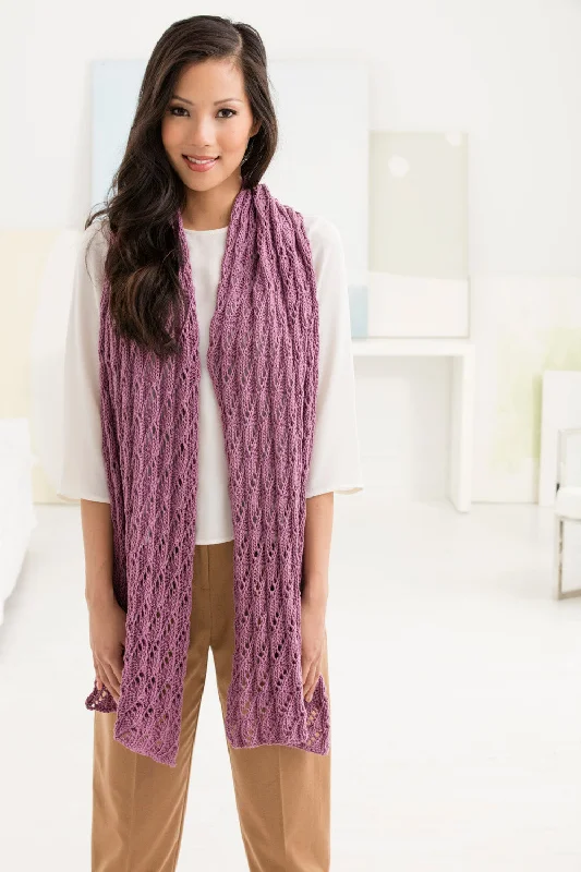 Diagonal Lace Shawl (Knit) Soft Cotton Shawl Cape