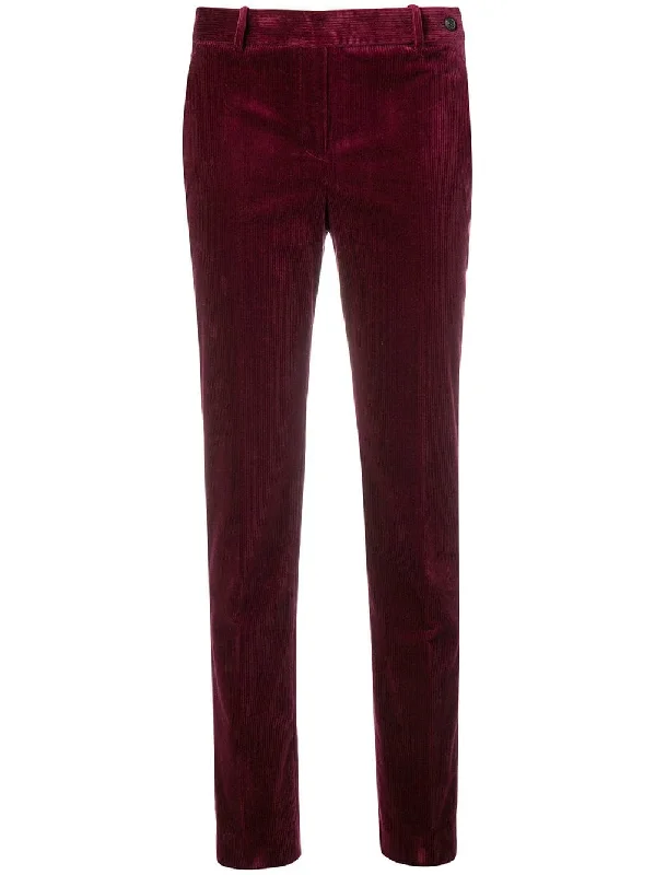 corduroy slim-fit trousers Trousers Elastic Waist Soft