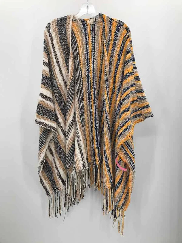 Pre-Owned POL Tan Size Medium Shawl Sweater Terry Blend Velvet Blend Canvas Blend