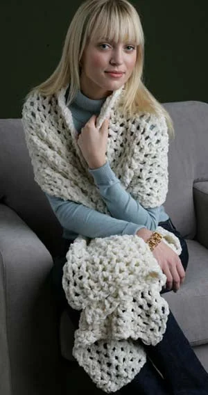 Comfort Shawl (Crochet) Cozy Wool Shawl Poncho