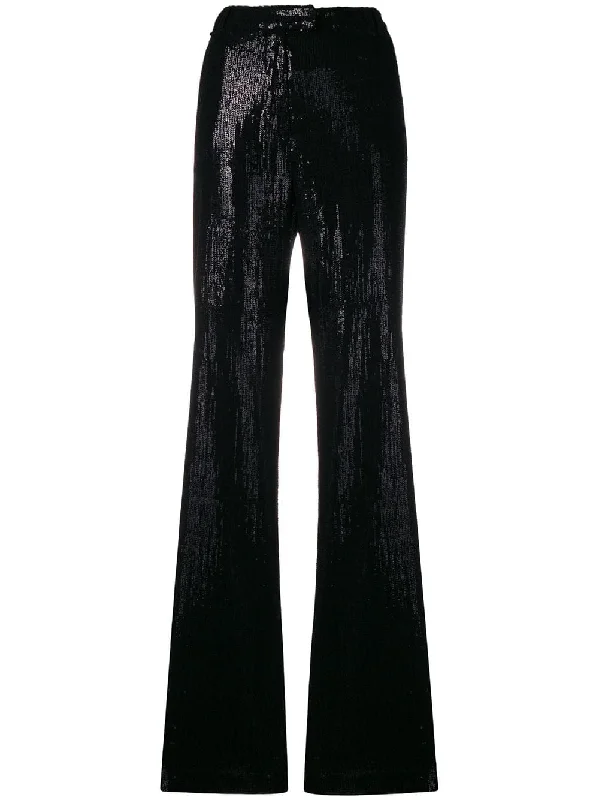 sequin flared trousers High Waist Slim Fit Ankle Length