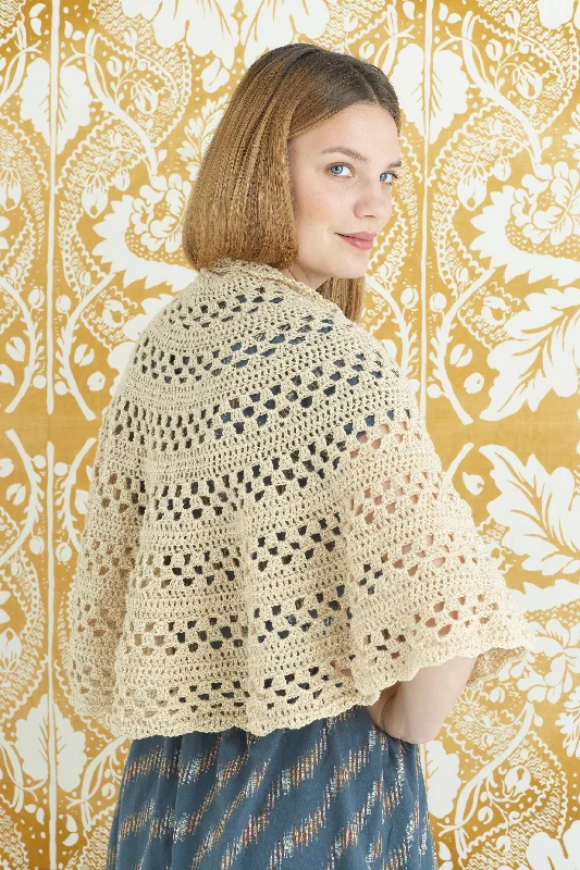 Emily Shawl (Crochet) Elegant Wool Shawl Cape