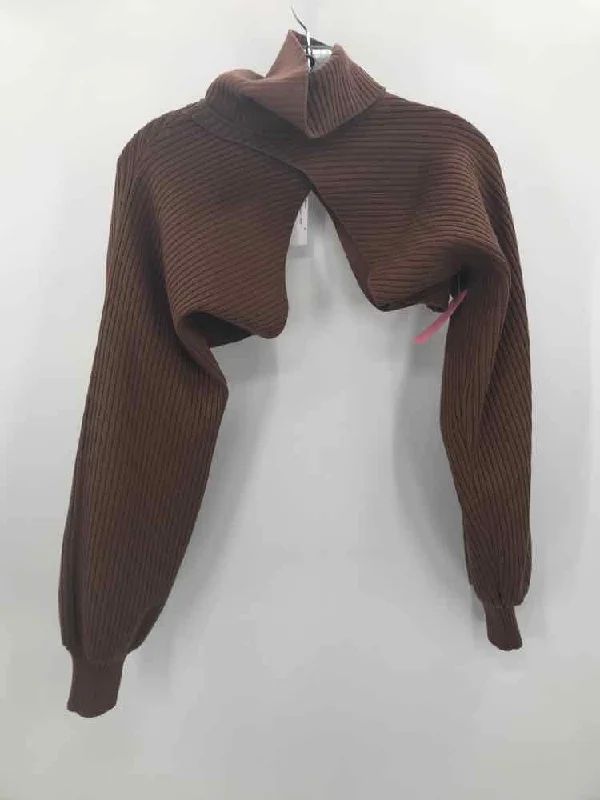 Pre-Owned Ronny Kobo Brown Size Medium Cropped Sweater High Neck Crew Neck V-Neck