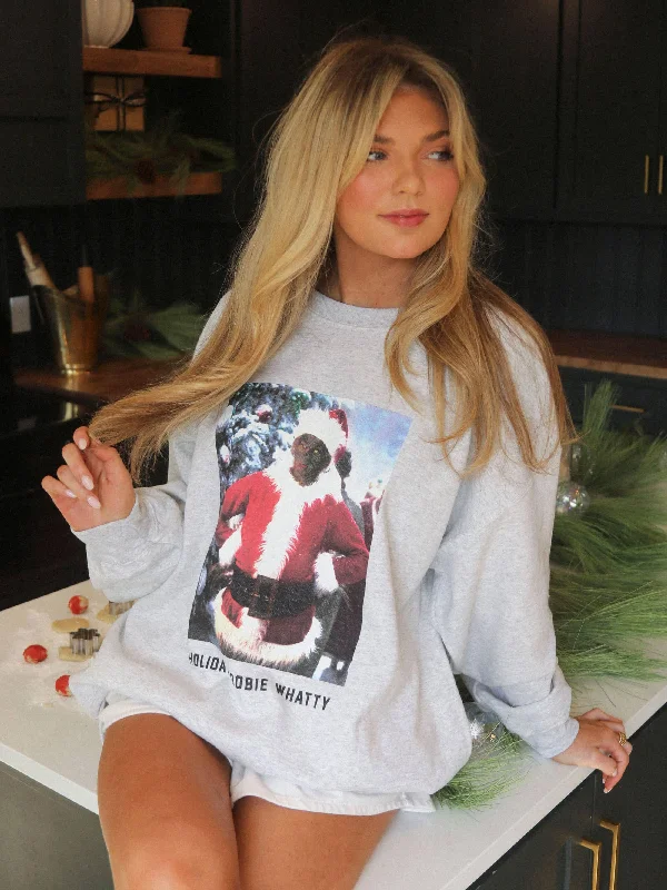 Holiday Hoobie Whatty Pullover Ribbed Crew Neck