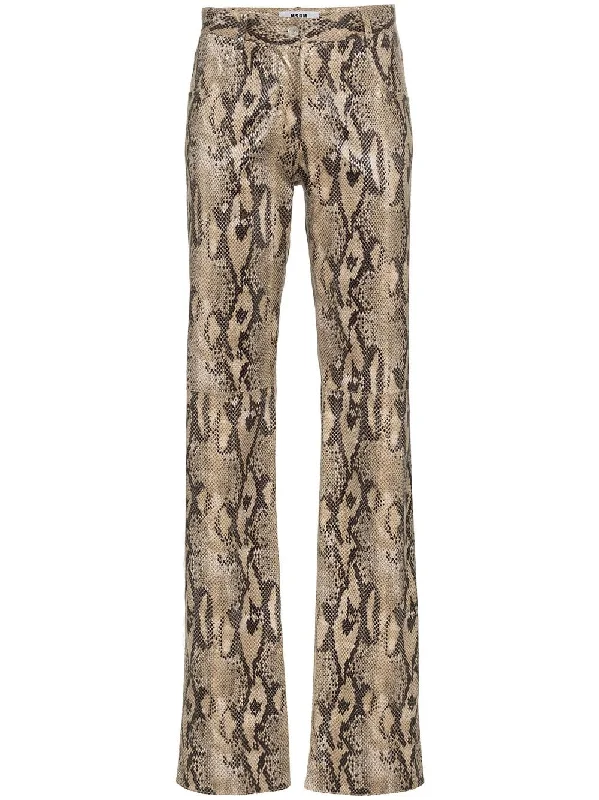 Python Print Trousers Trousers Lace Delicate