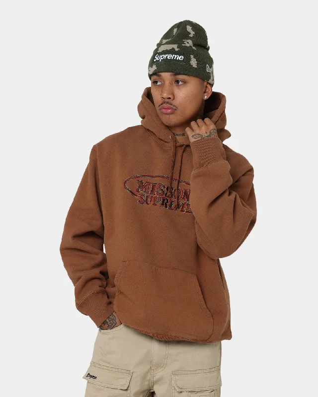 Supreme X Missioni Hooded Sweatshirt Brown Hoodie with Reflective Safety Nightwear