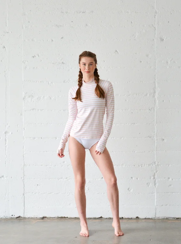 WOMEN'S PULLOVER RAGLAN - SUMMER BREEZE STRIPE Crew Neck Wool
