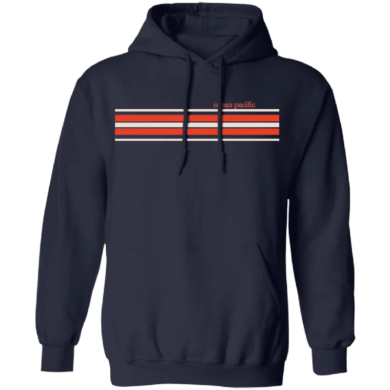 Vintage Stripe Fleece Hoodie Hoodie with Cuffed Sleeves Snug Secure
