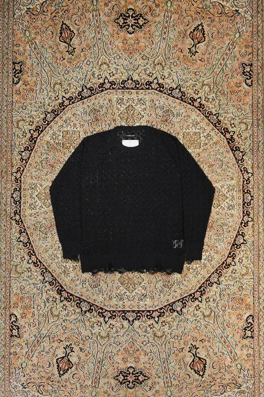 Song for the Mute OVERSIZED SWEATER(BLACK) Silk Blend Satin Velvet