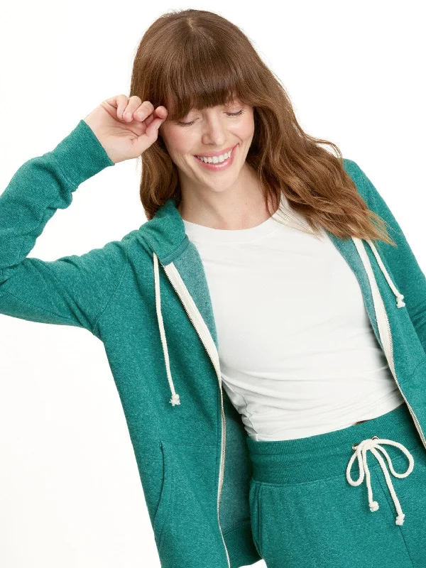 Triblend Zip Hoodie Hoodie with Side Slits Relaxed Casual