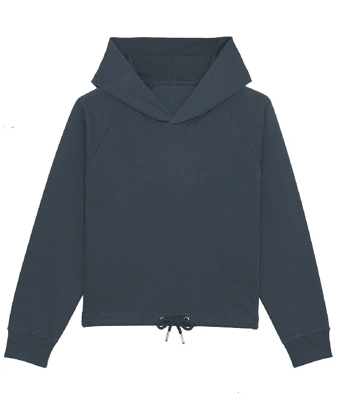 India Ink Grey - Women's Stella Bower cropped hoodie  (STSW132) Hoodie with Thumb Holes Functional Cozy